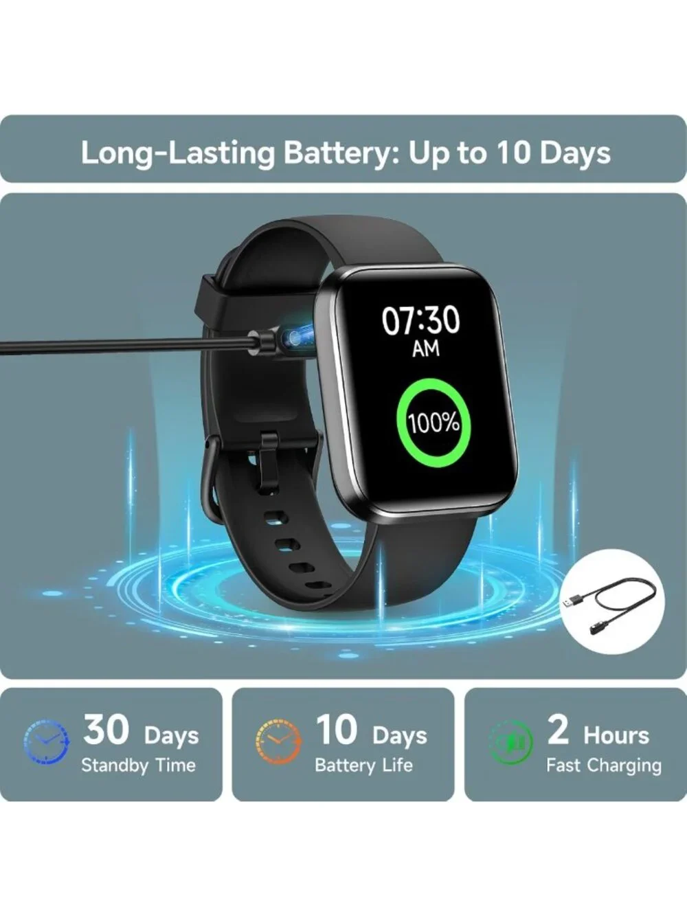Waterproof Smart Watch for Fitness Tracking, Heart Rate & Sleep Monitor, 120